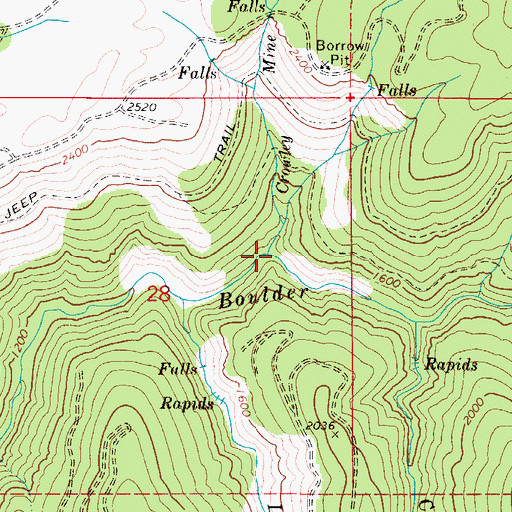 Topographic Map of Crowley Mine Creek, OR