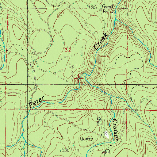 Topographic Map of Cruiser Creek, OR