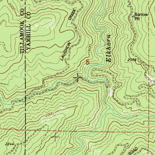 Topographic Map of Cruiser Creek, OR