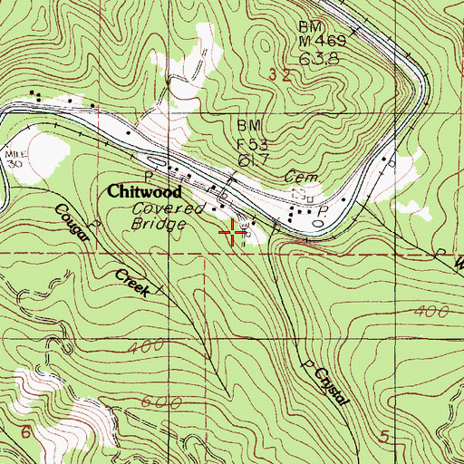 Topographic Map of Crystal Creek, OR