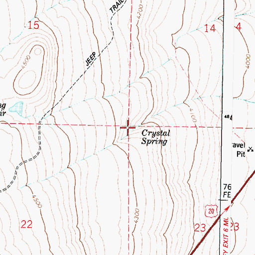 Topographic Map of Crystal Spring, OR