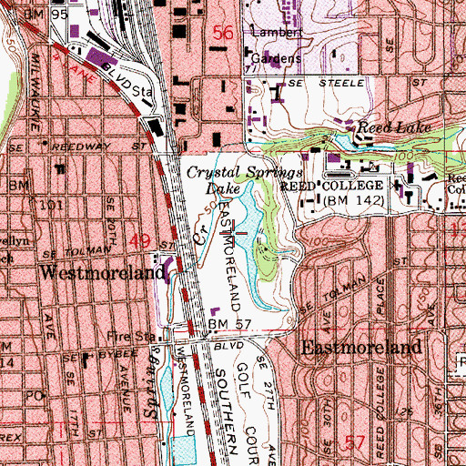 Topographic Map of Crystal Springs Lake, OR