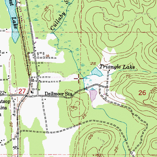 Topographic Map of Cullaby Creek, OR