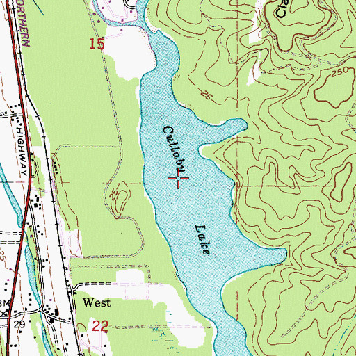 Topographic Map of Cullaby Lake, OR