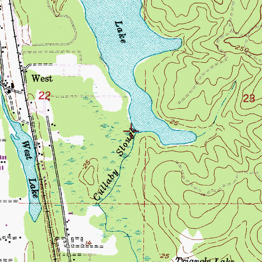 Topographic Map of Cullaby Slough, OR