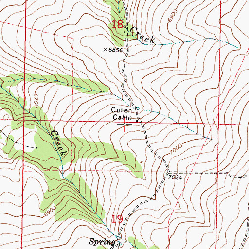 Topographic Map of Cullen Cabin, OR