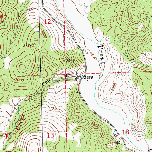 Topographic Map of Cultus Creek, OR