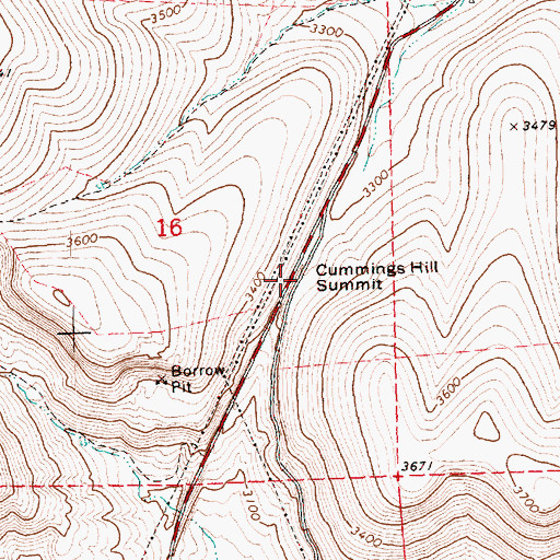Topographic Map of Cummings Hill Summit, OR