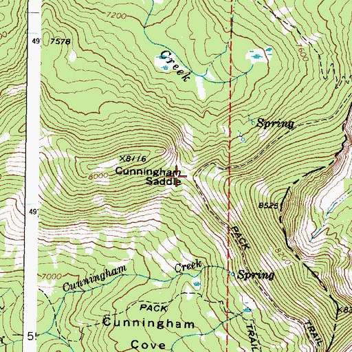 Topographic Map of Cunningham Saddle, OR