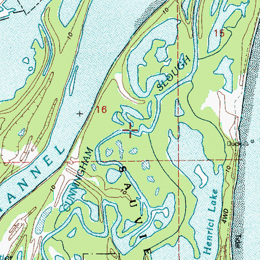 Topographic Map of Cunningham Slough, OR