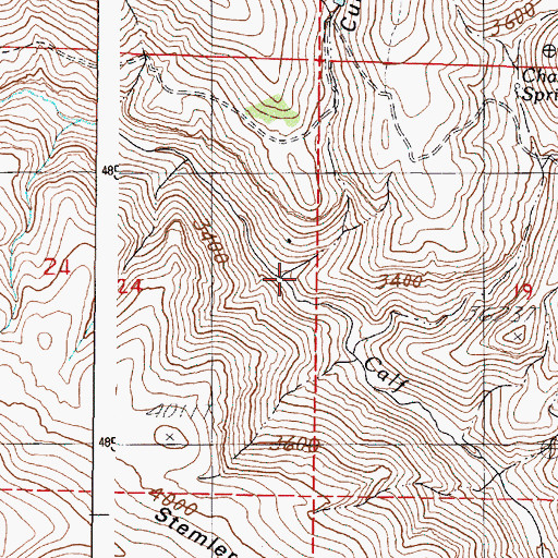 Topographic Map of Currey Canyon, OR