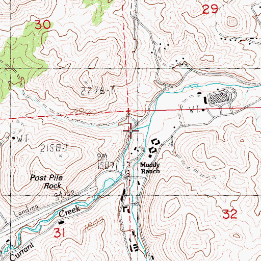 Topographic Map of Currant Creek, OR