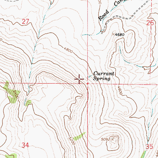 Topographic Map of Currant Spring, OR