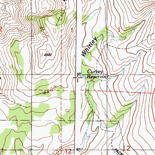 Topographic Map of Currey Reservoir, OR