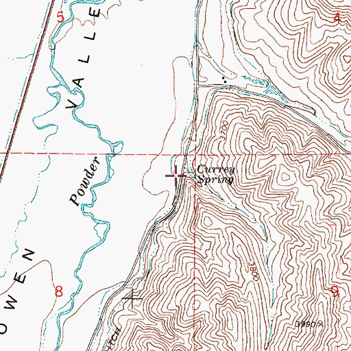 Topographic Map of Currey Spring, OR