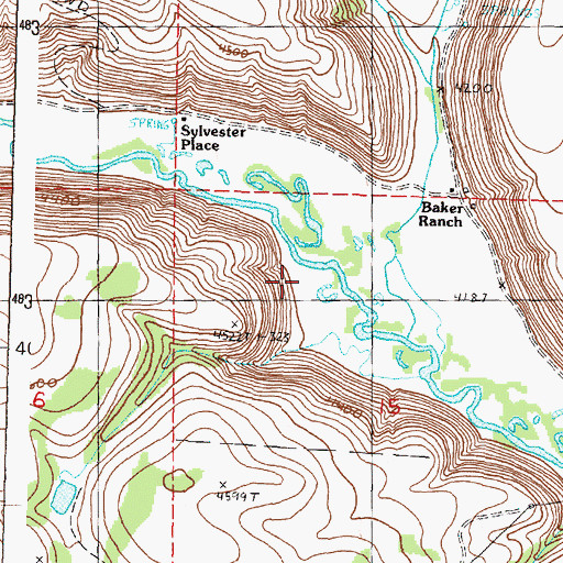 Topographic Map of Curry Gordon Creek, OR