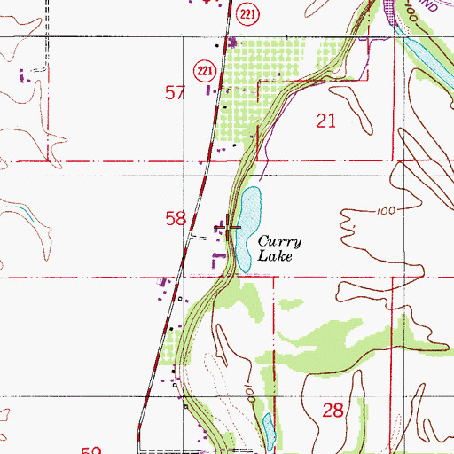 Topographic Map of Curry Lake, OR