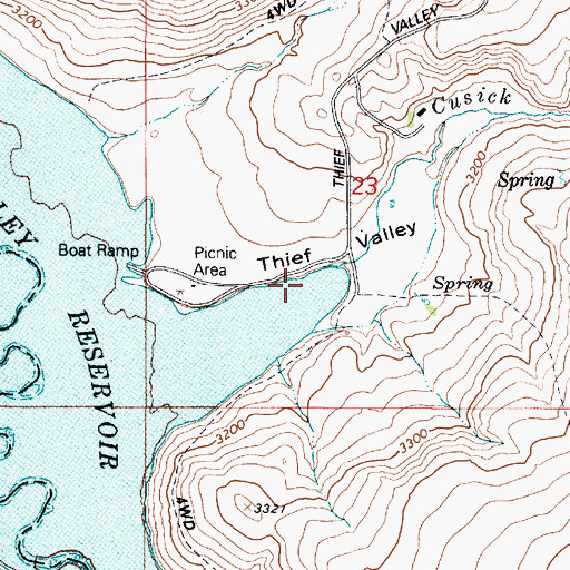 Topographic Map of Cusick Creek, OR