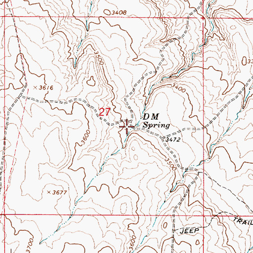 Topographic Map of D M Spring, OR