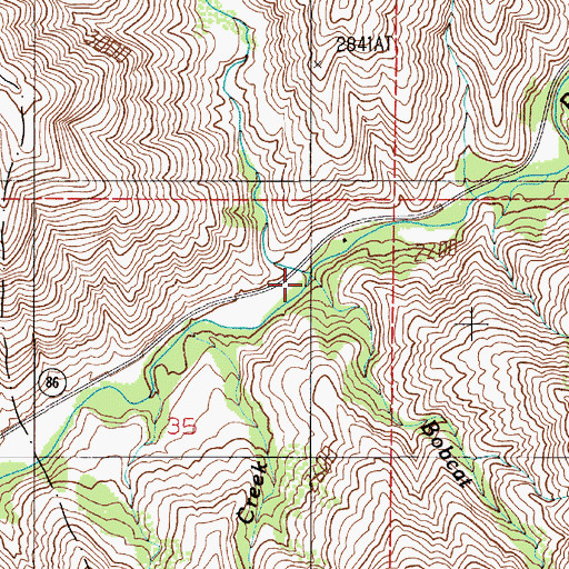Topographic Map of Bobcat Creek, OR