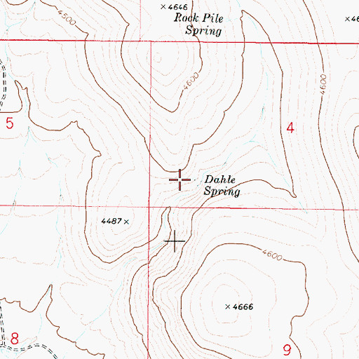 Topographic Map of Dahle Spring, OR