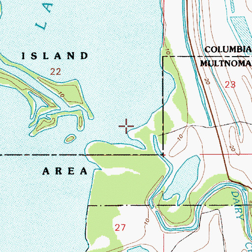 Topographic Map of Dairy Creek, OR