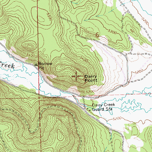 Topographic Map of Dairy Point, OR