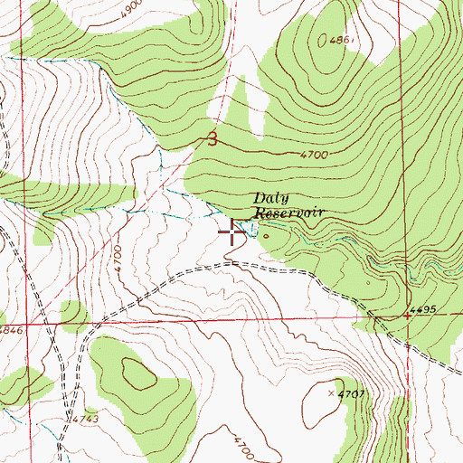 Topographic Map of Daly Reservoir, OR
