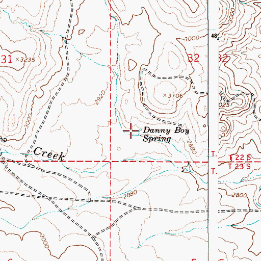 Topographic Map of Danny Boy Spring, OR