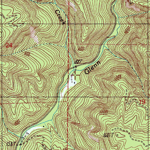 Topographic Map of Darius Creek, OR