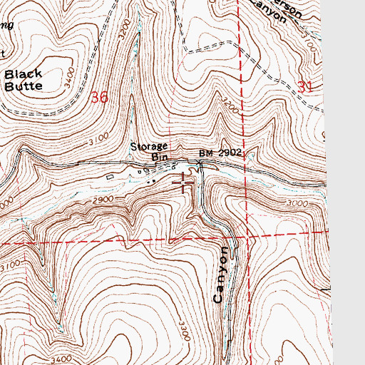 Topographic Map of Darling Canyon, OR
