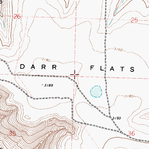 Topographic Map of Darr Flats, OR