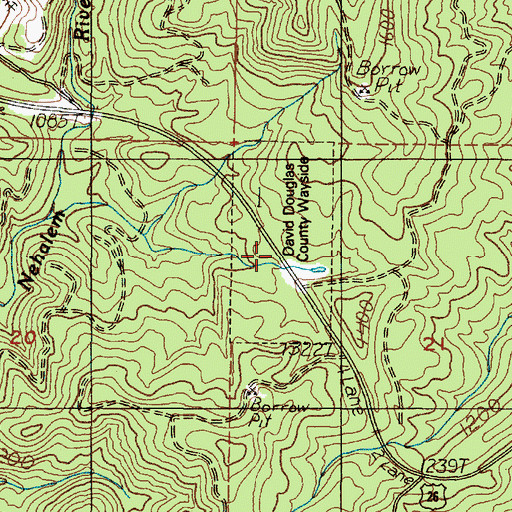 Topographic Map of David Douglas County Park, OR