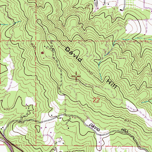 Topographic Map of David Hill, OR