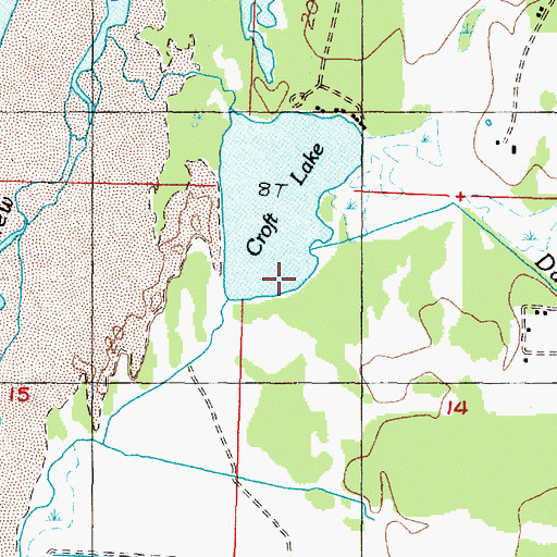Topographic Map of Davis Creek, OR