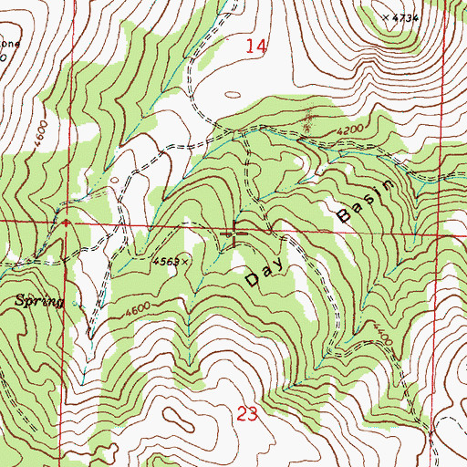 Topographic Map of Day Basin, OR