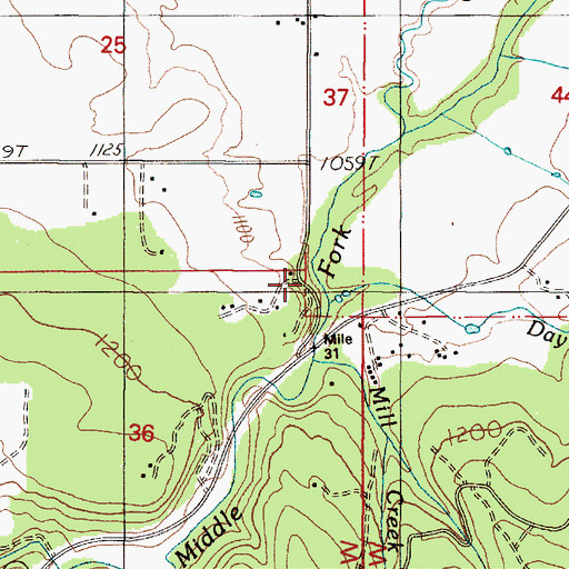 Topographic Map of Day Creek, OR