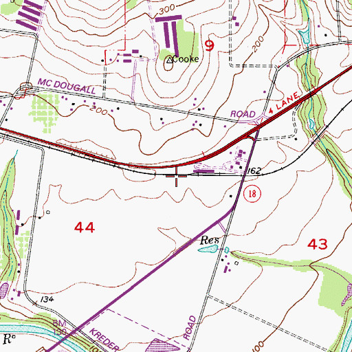 Topographic Map of Dayton Station, OR