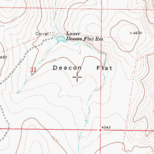 Topographic Map of Deacon Flat, OR