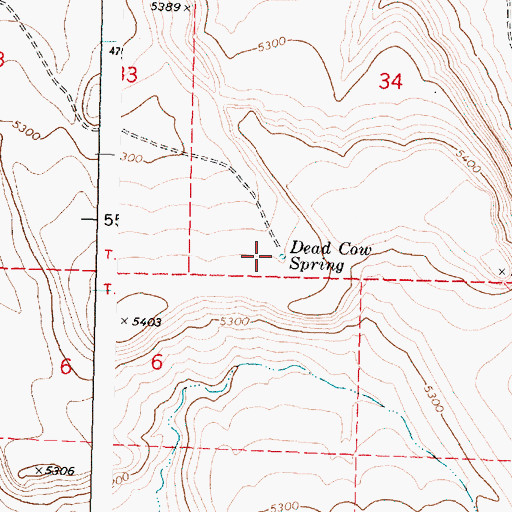 Topographic Map of Dead Cow Spring, OR
