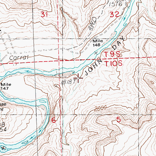 Topographic Map of Dead Dog Canyon, OR