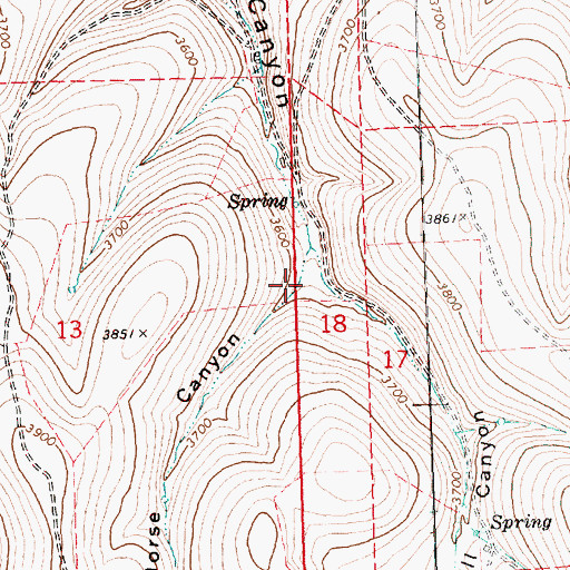 Topographic Map of Dead Horse Canyon, OR