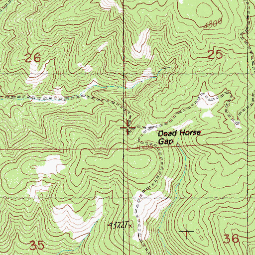 Topographic Map of Dead Horse Gap, OR