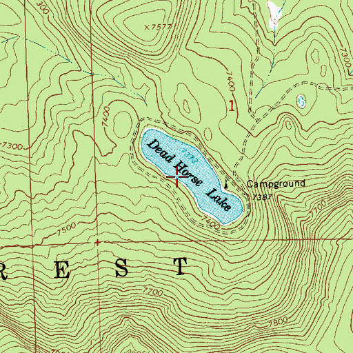 Topographic Map of Dead Horse Lake, OR