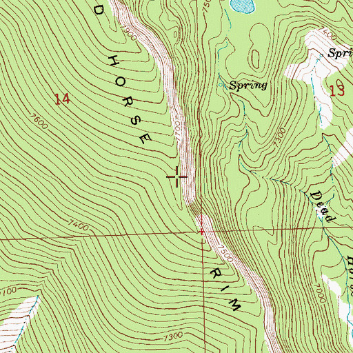 Topographic Map of Dead Horse Rim, OR