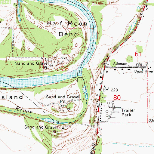 Topographic Map of Dead River, OR