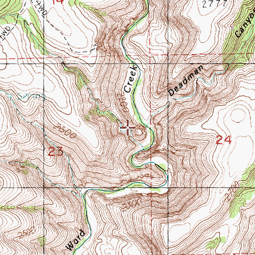 Topographic Map of Deadman Canyon, OR