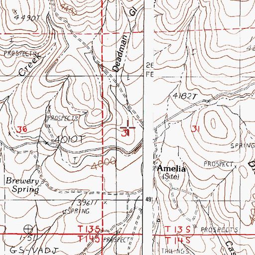 Topographic Map of Deadman Gulch, OR