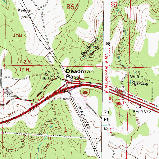 Topographic Map of Deadman Pass, OR