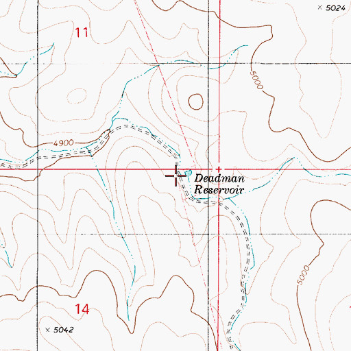 Topographic Map of Deadman Reservoir, OR